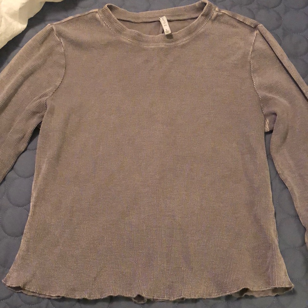 Z Supply Cropped Long Sleeve Thermal Shirt